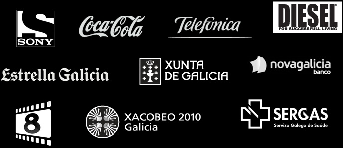 Sony Entertainment Television, Coca-Cola Company, Telefónica, Diesel, Estrella Galicia, Xunta de Galicia, Novagalicia Banco, OMadrid TV, Xacobeo Galicia, Sergas